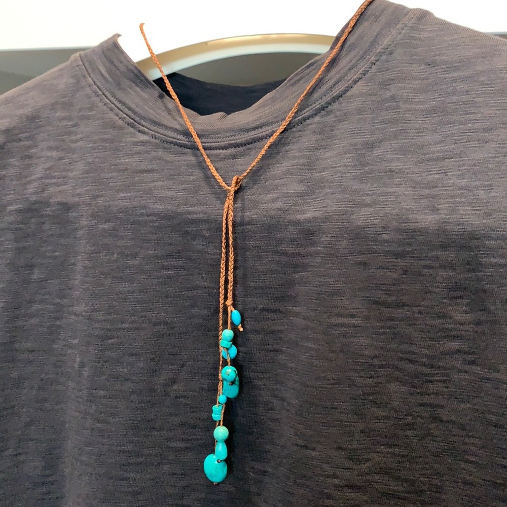 Turquoise braided Boho Festival Necklace